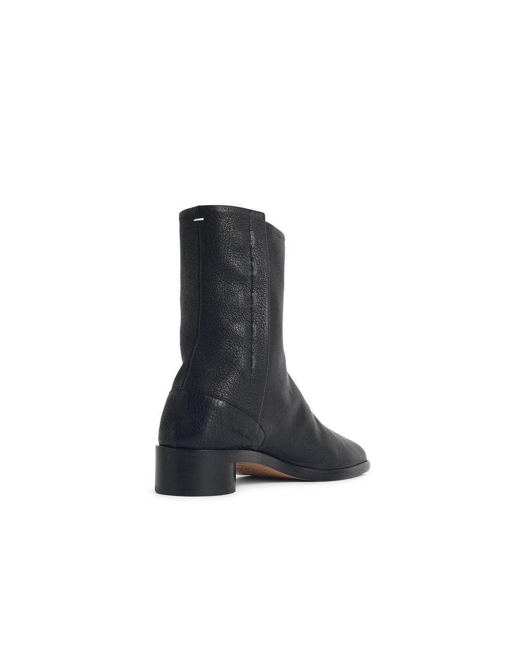 Maison Margiela Black 'Tabi' Leather Ankle Boots for men