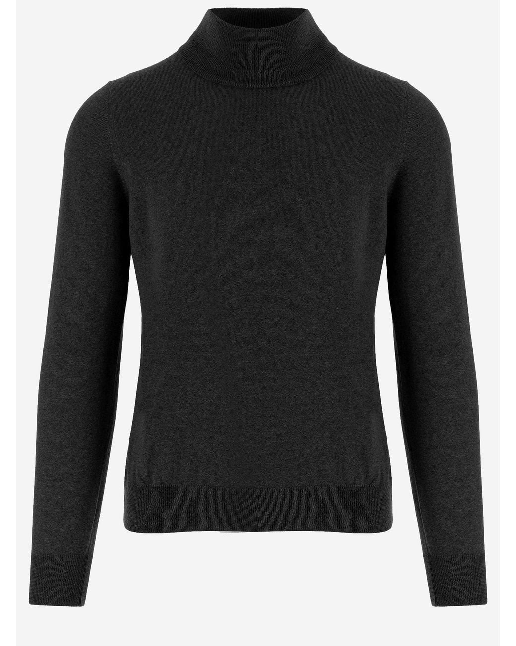 Tagliatore Black Wool Turtleneck Sweater Miles