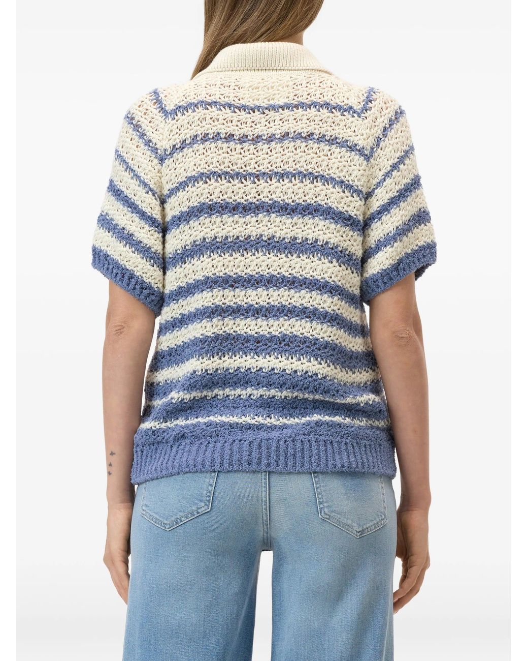 Closed Blue Striped Cotton Cardigan