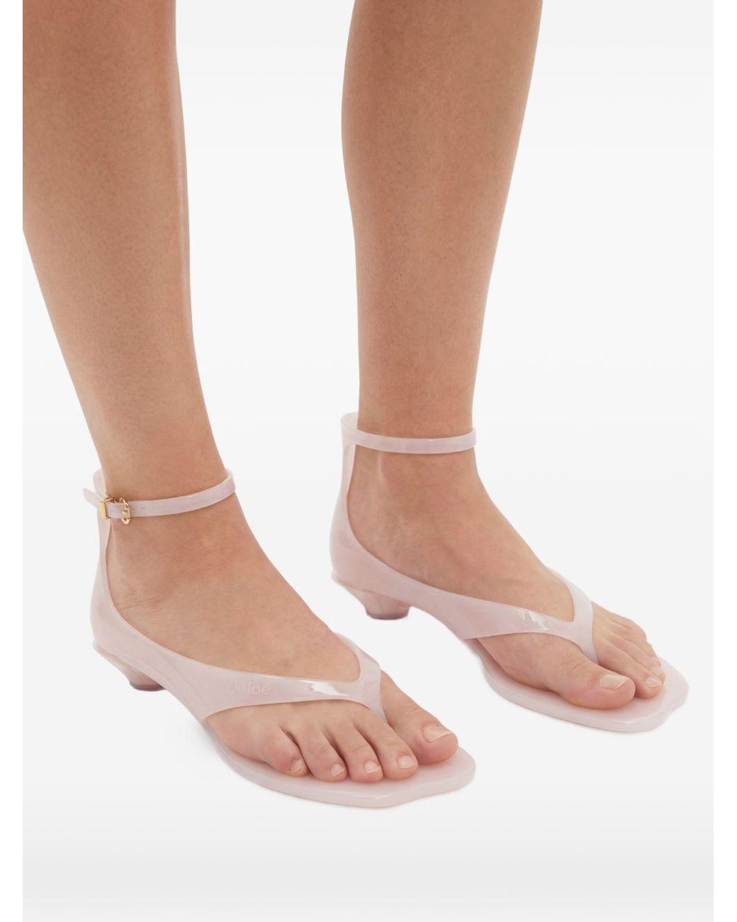 Chloé Pink Jelly Thong Sandals