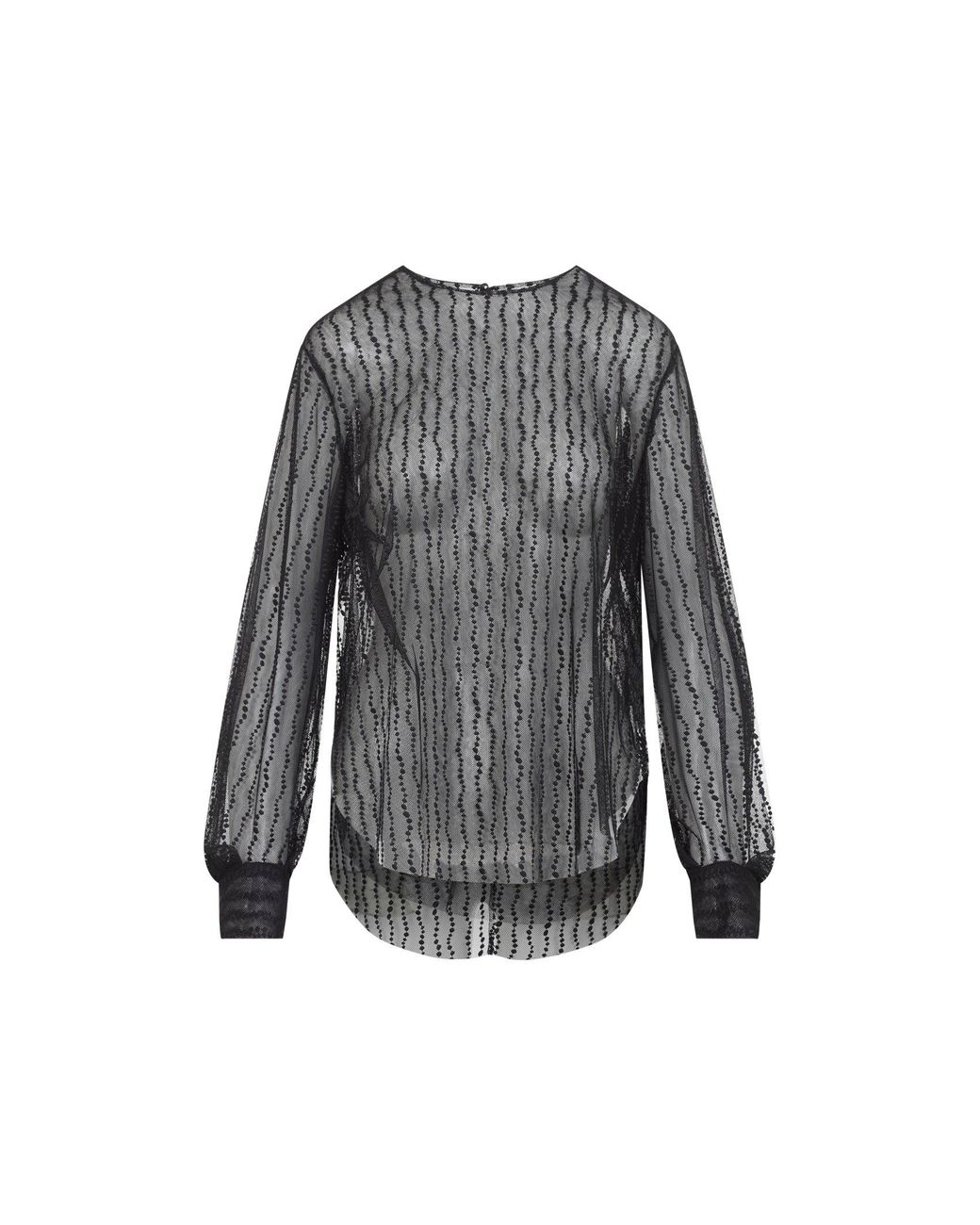 Alberta Ferretti Gray Tulle Blouse
