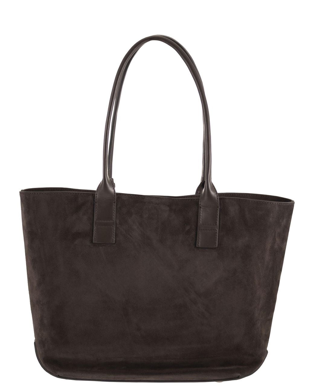 Hogan Black Suede Tote Bag With Embossed Logo