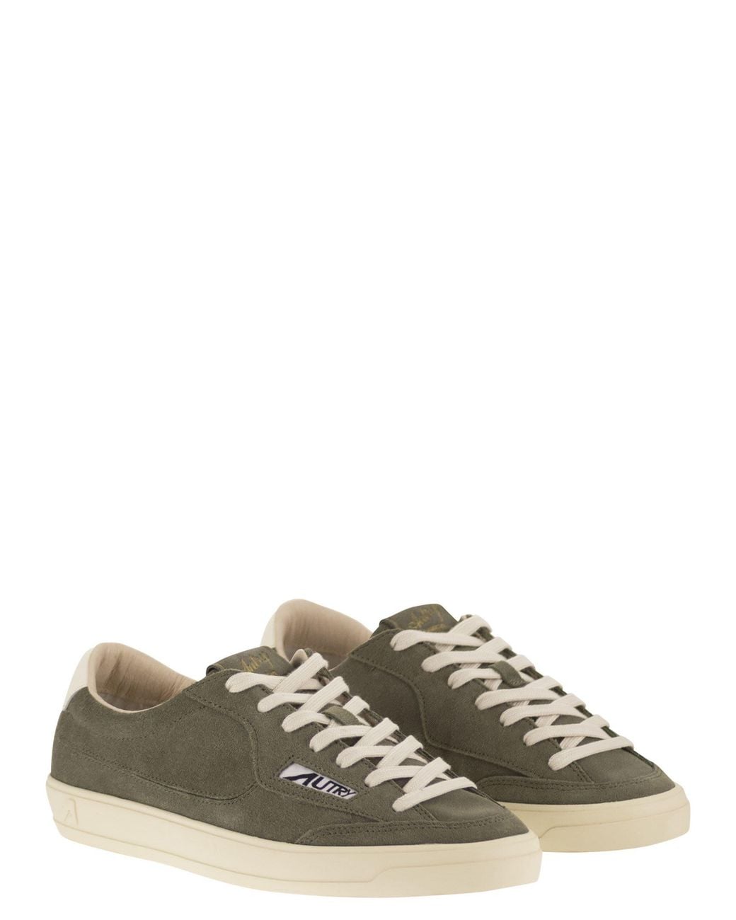 Autry Green Windscape Suede Trainers With Leather Details