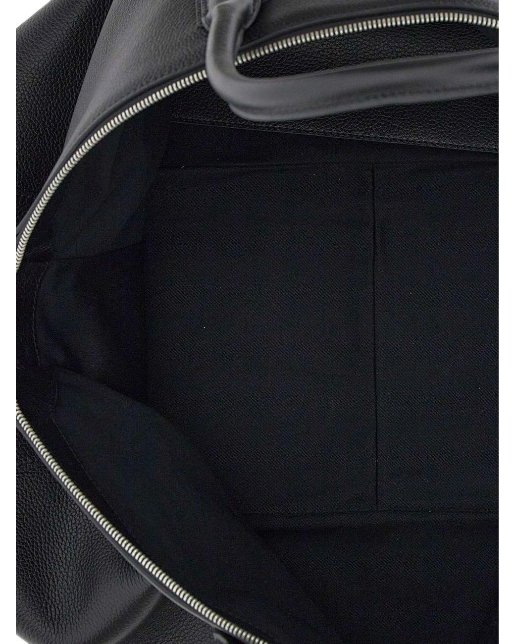 Borsalino Black Leather Tote Bag