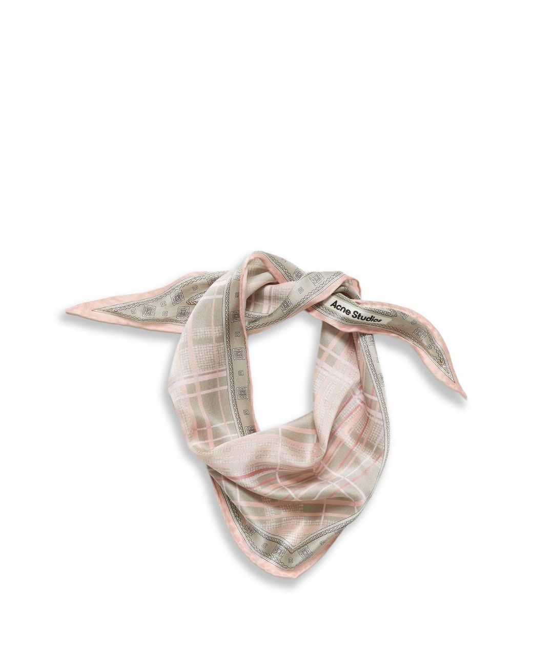 Acne White Printed Silk Headband