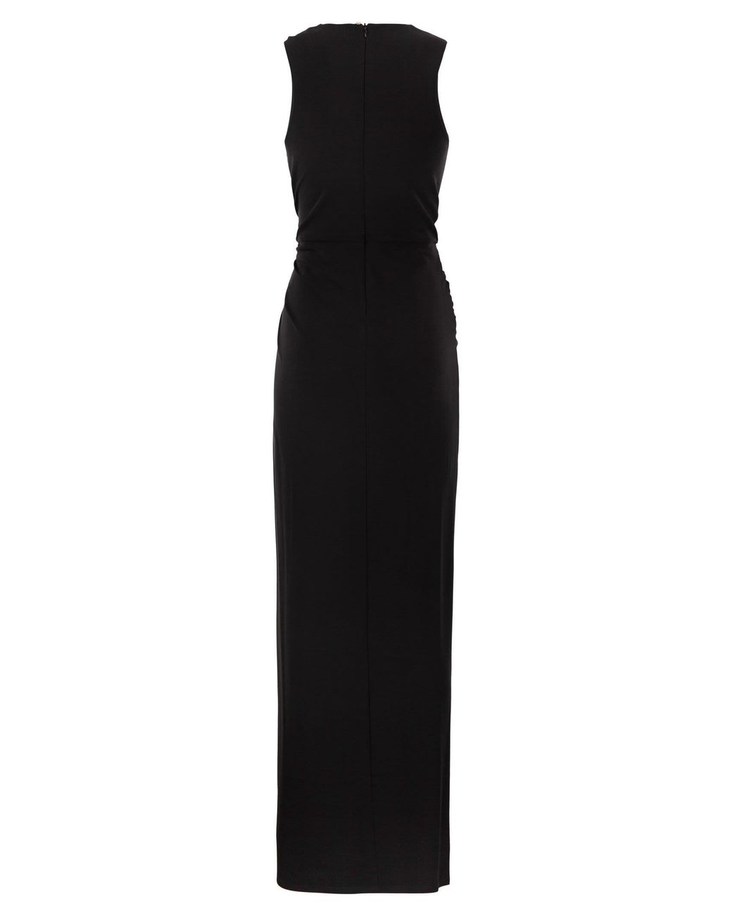 Sportmax Black Spxsaletta – Long Stretch Jersey Dress With Draping And Cut-Out