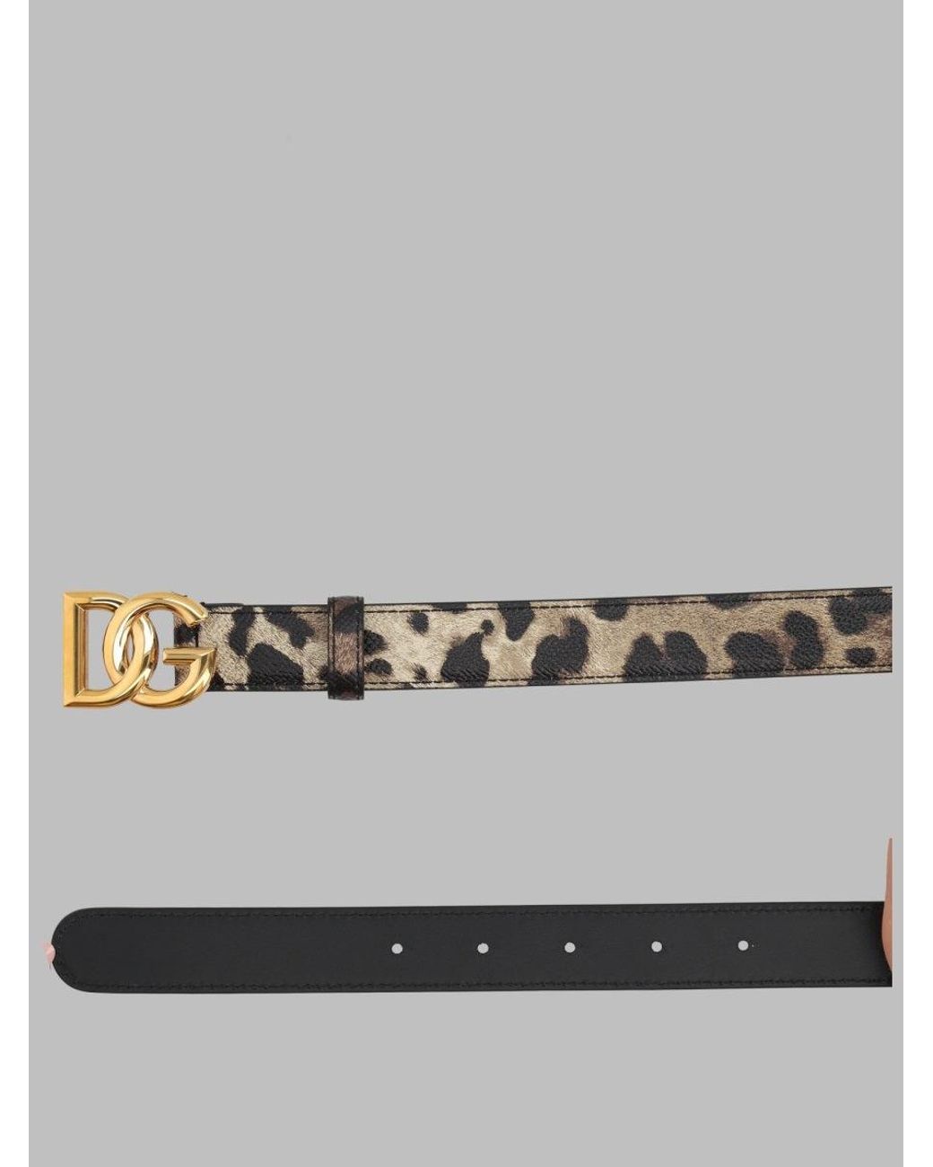 Dolce & Gabbana Gray Designer Logo-Detail Belt For