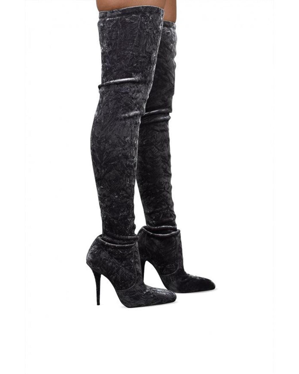Saint Laurent Black Talia Thigh-High Boots