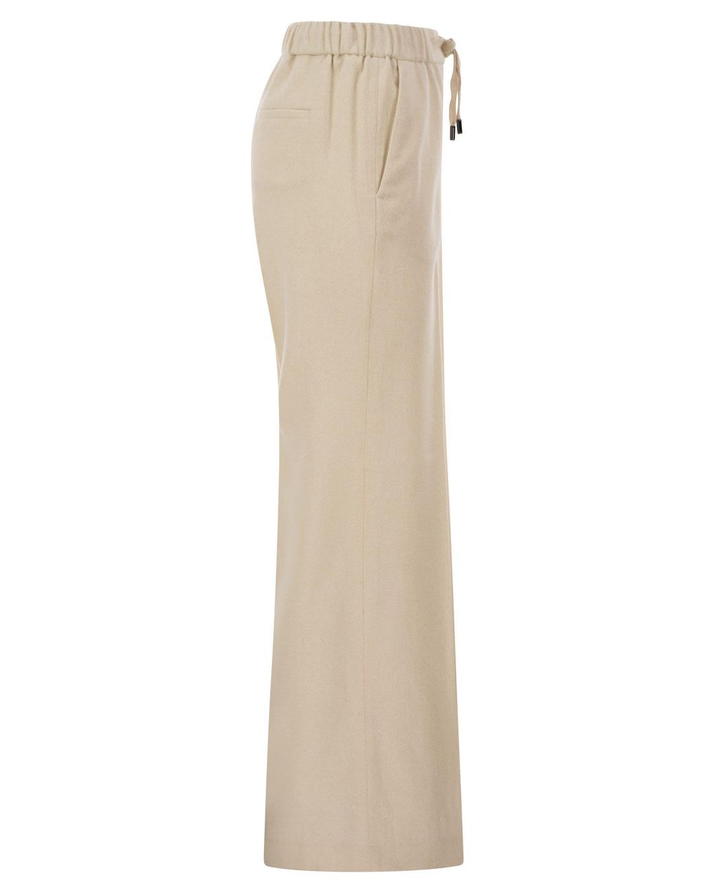 Peserico Natural Tailored Virgin Wool, Cashmere And Metallic Fibre Jogger Trousers