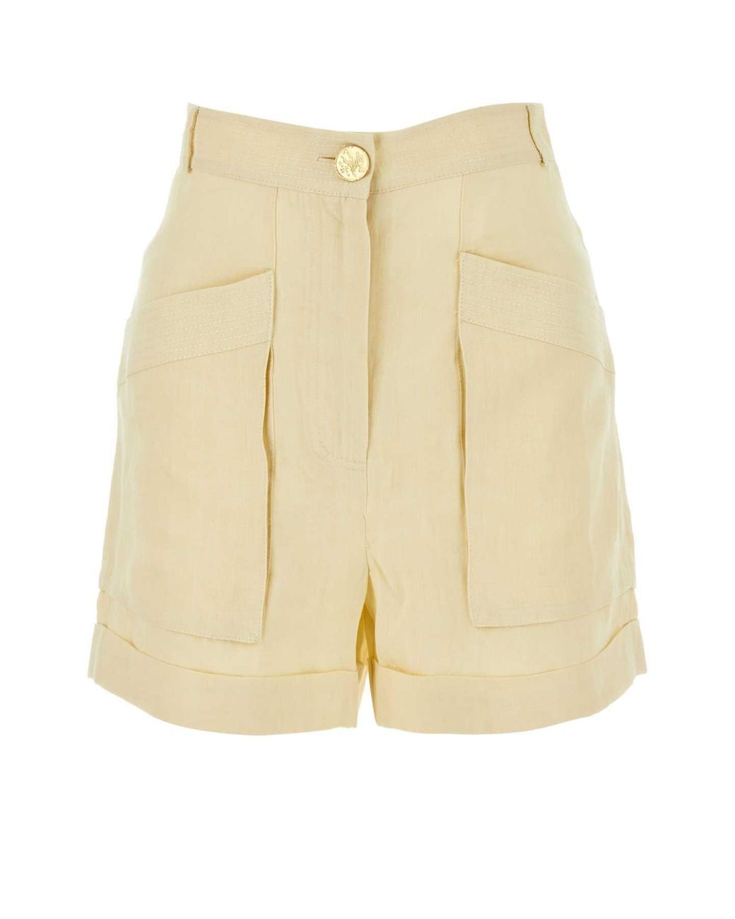 LeKasha Natural Ivory Linen Ashraf Shorts