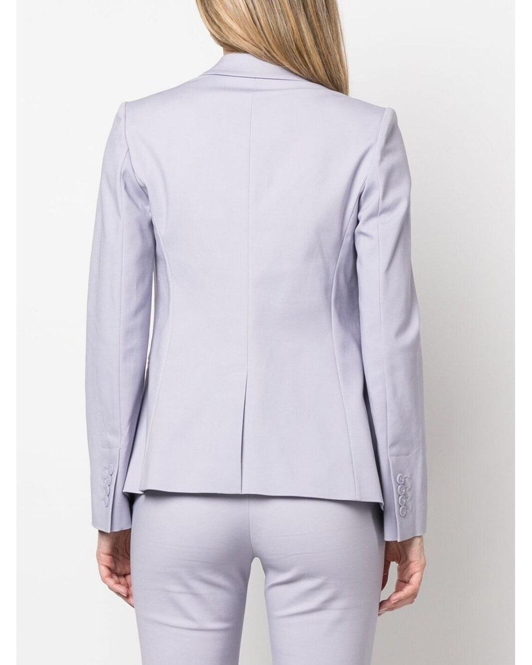 Emporio Armani Blue Cotton Single Breasted Jacket