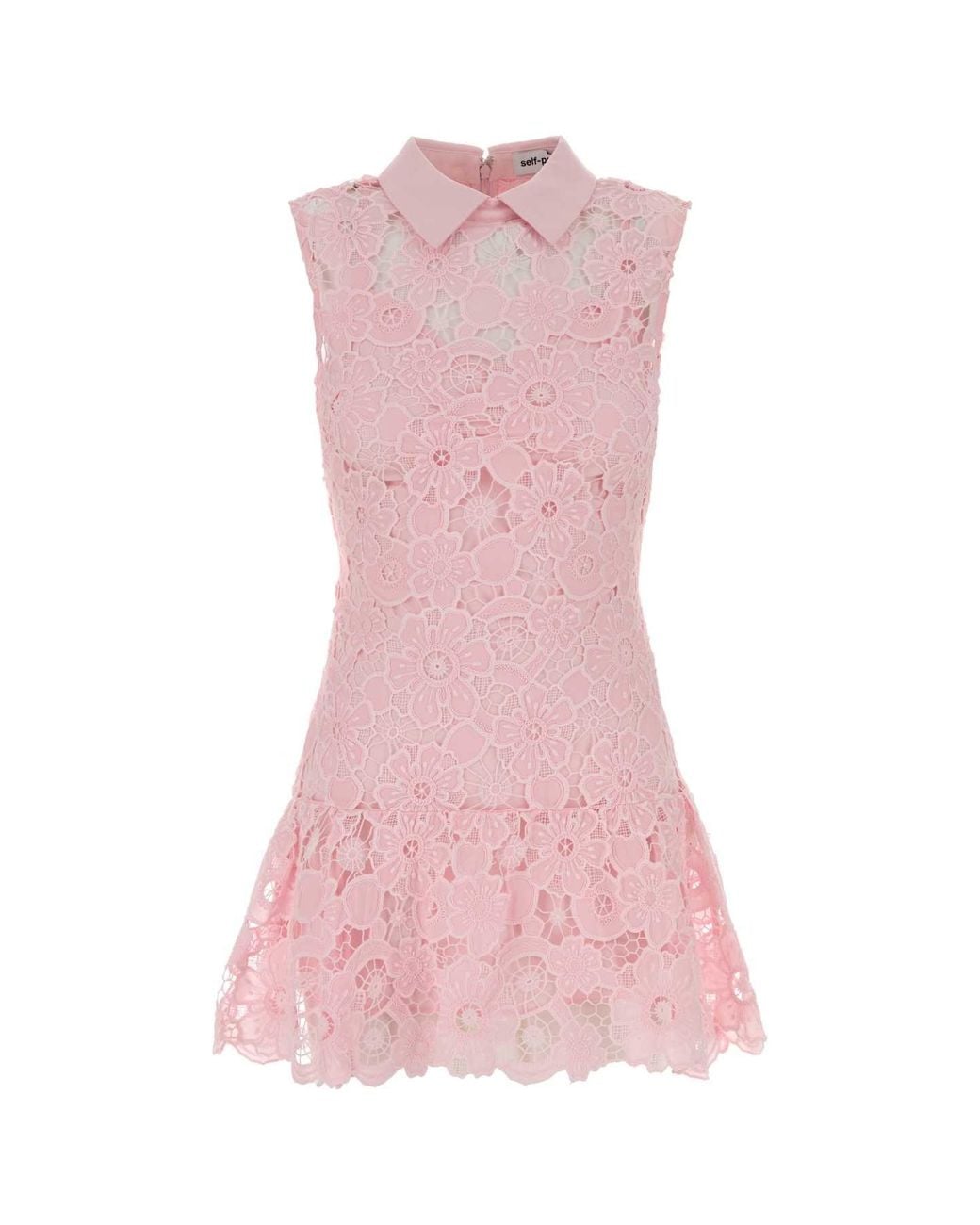 Self-Portrait Pink Self Portrait Lace Mini Dress