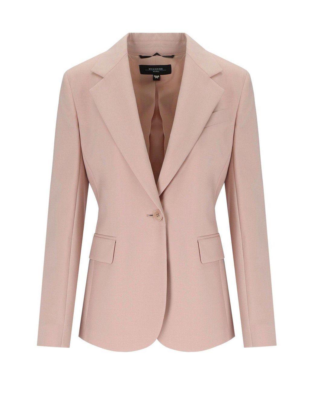 Weekend by Maxmara Lamine Single-Breasted Blazer in Pink | Lyst