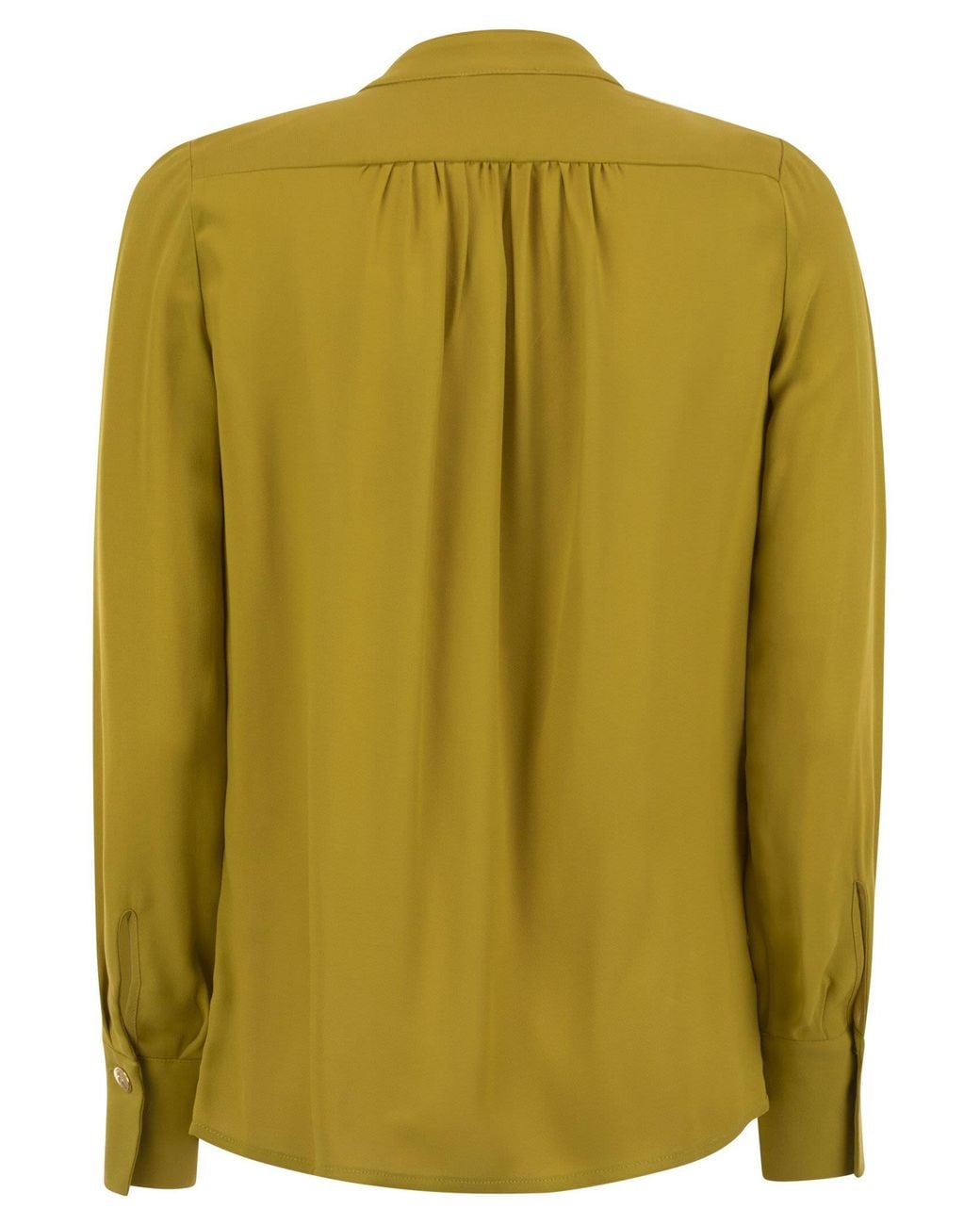 Elisabetta Franchi Green Georgette Shirt With Charms And Logo for men