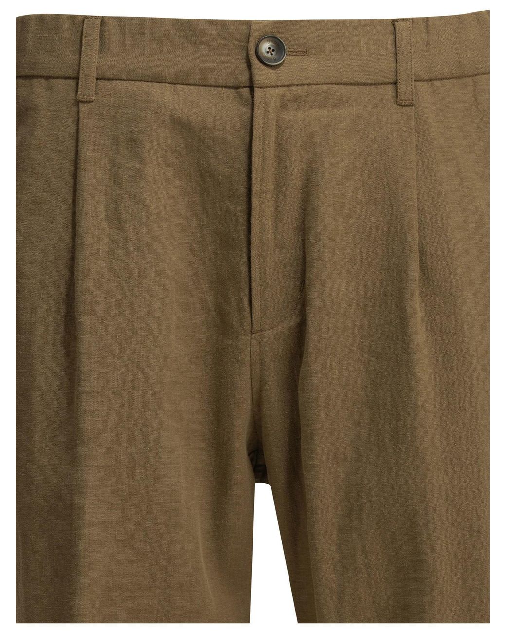 Herno Natural Casual Linen Pants for men