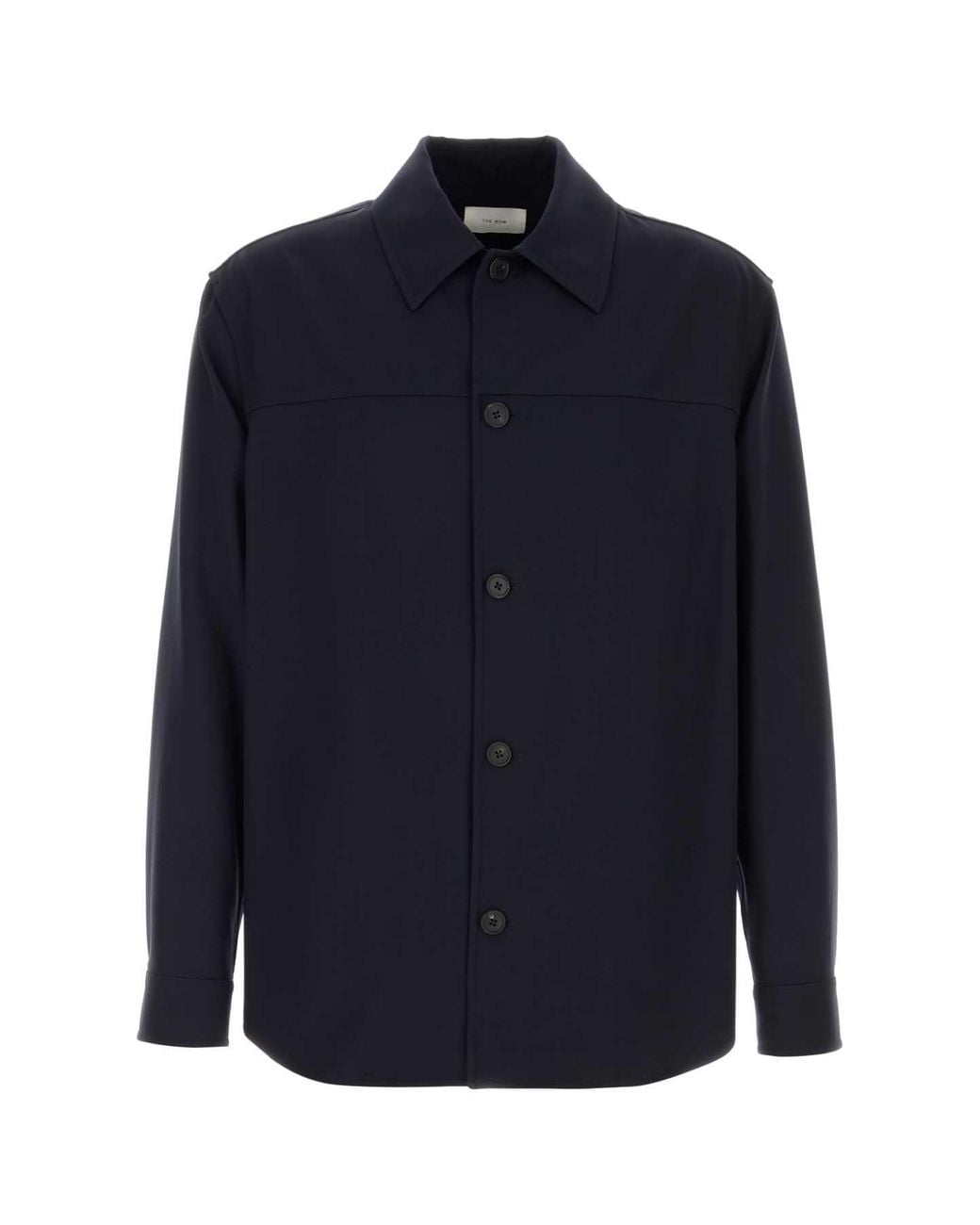 The Row Blue Midnight Wool Oslo Shirt