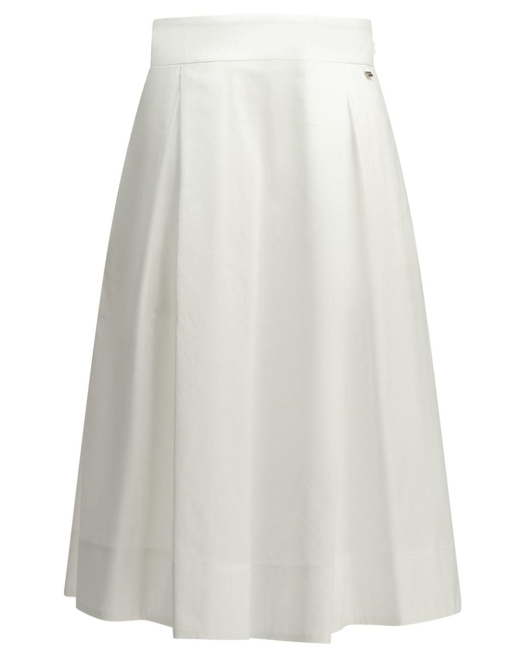 Herno White A-Line Midi Skirt