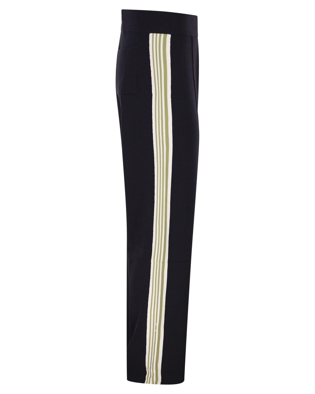 Autry Blue Viscose Track Trousers With Side Stripes for men