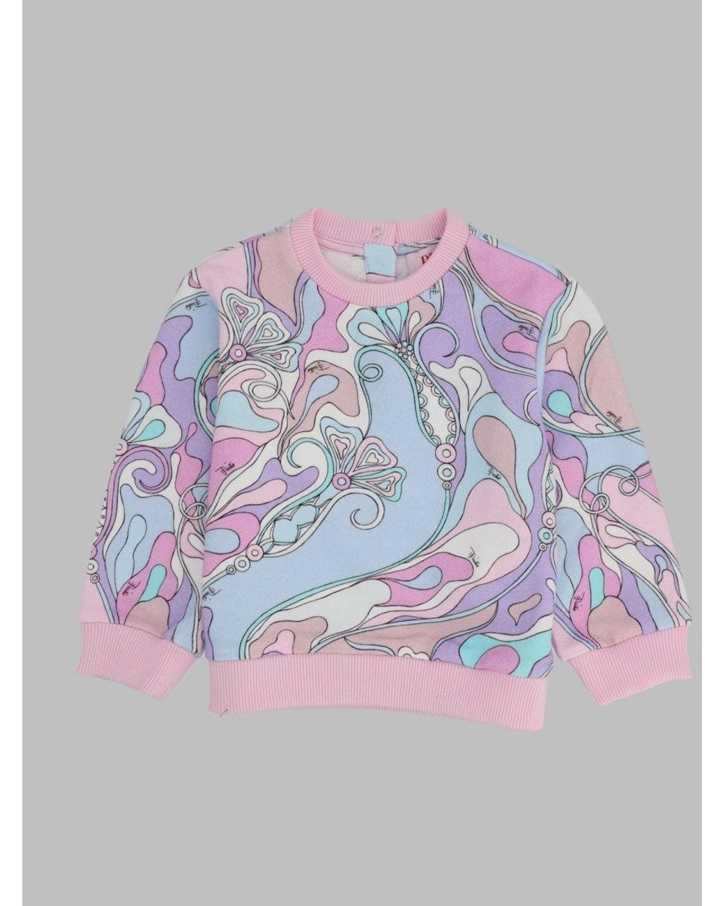 Emilio Pucci Pink Mini Trendy Sweatshirt For Baby Girls
