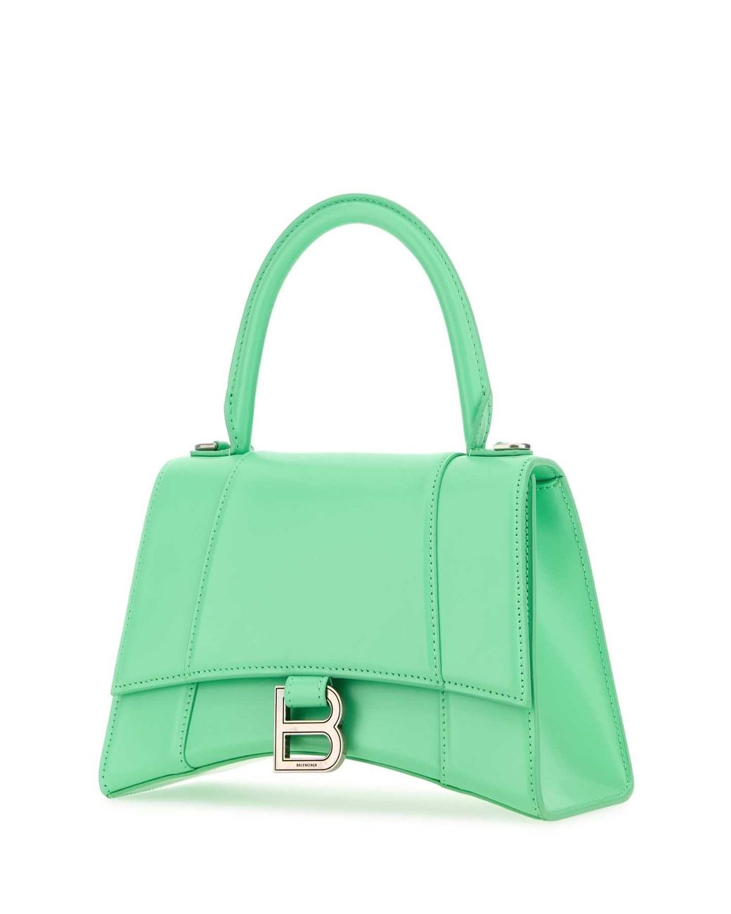 Balenciaga Green Mint Leather Small Hourglass Handbag