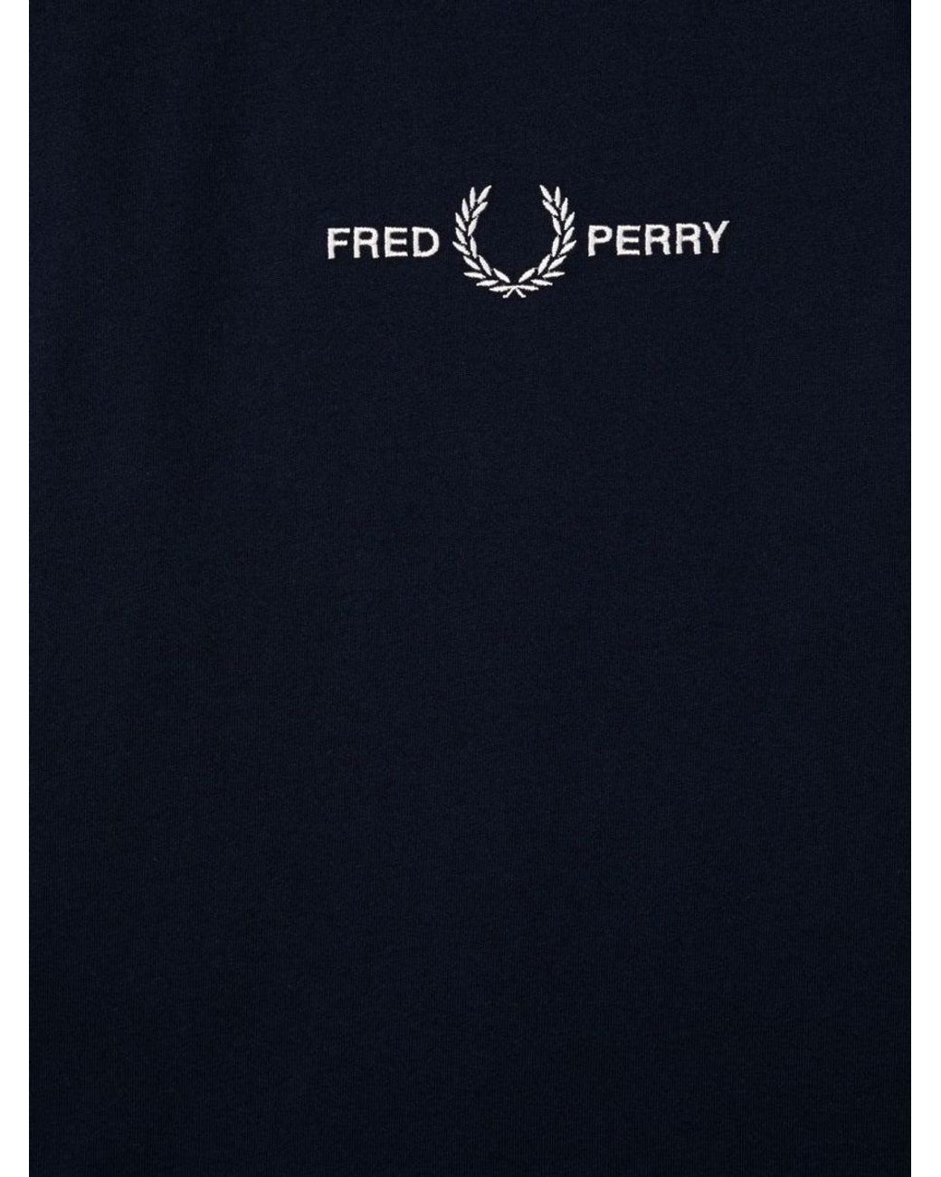 Fred Perry Blue Embroidered T-Shirt