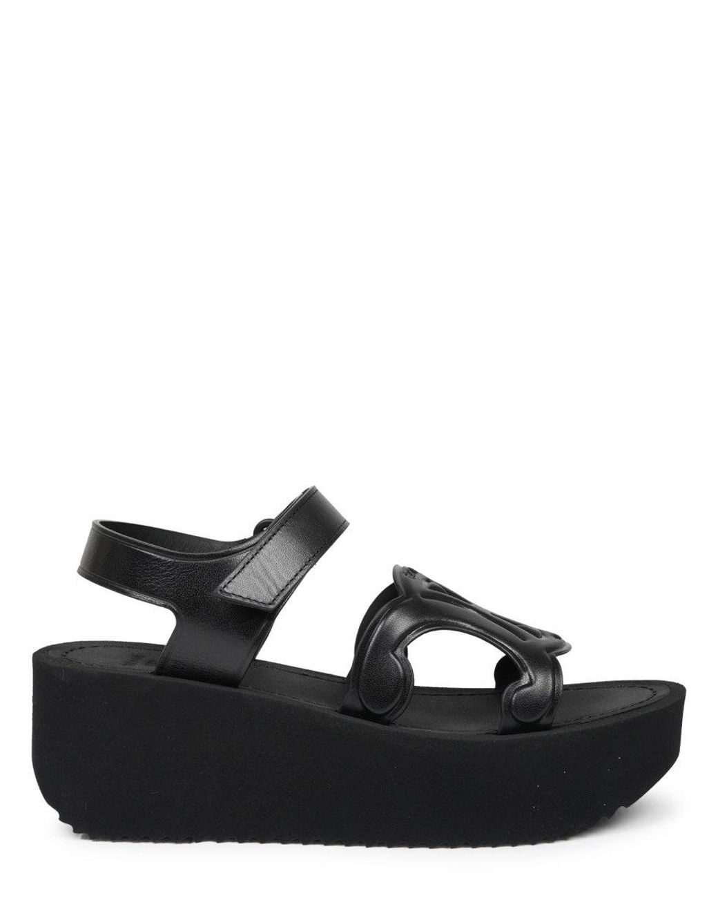 Céline Black Sunny Leather Sandals With 6 Cm Heel