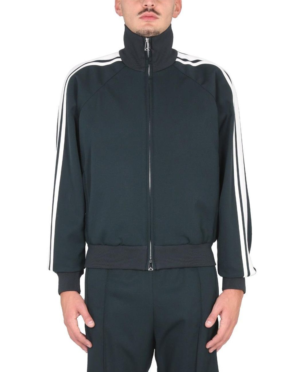 Bottega Veneta Blue Mock Collar Jacket