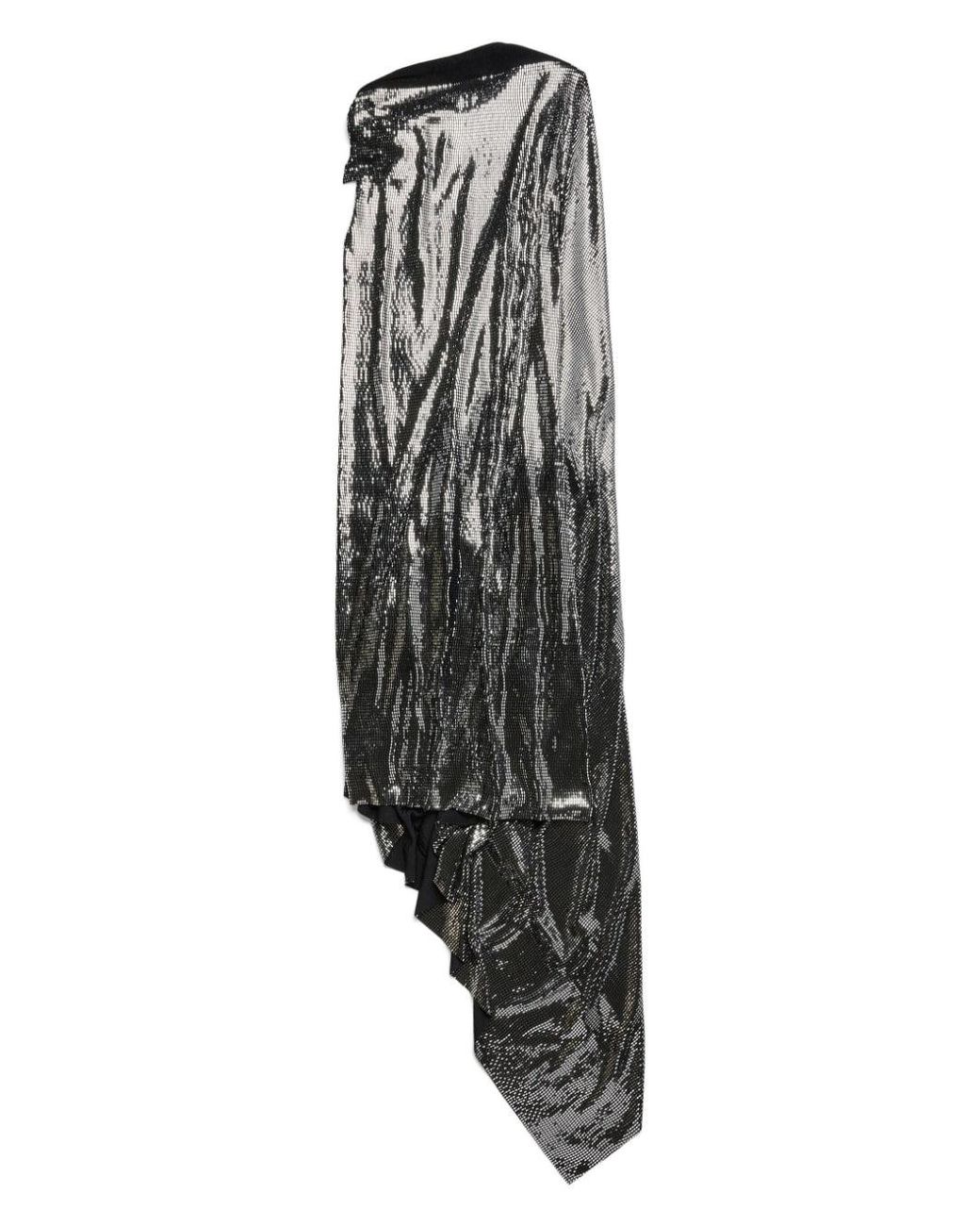 Balenciaga Black Metallic Effect Midi Dress