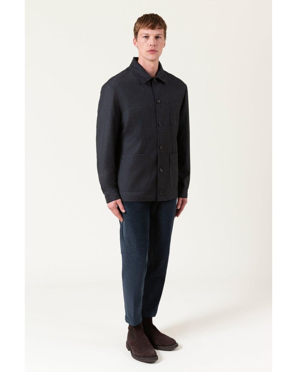 AUTORE Blue Jacket Overshirt Borg