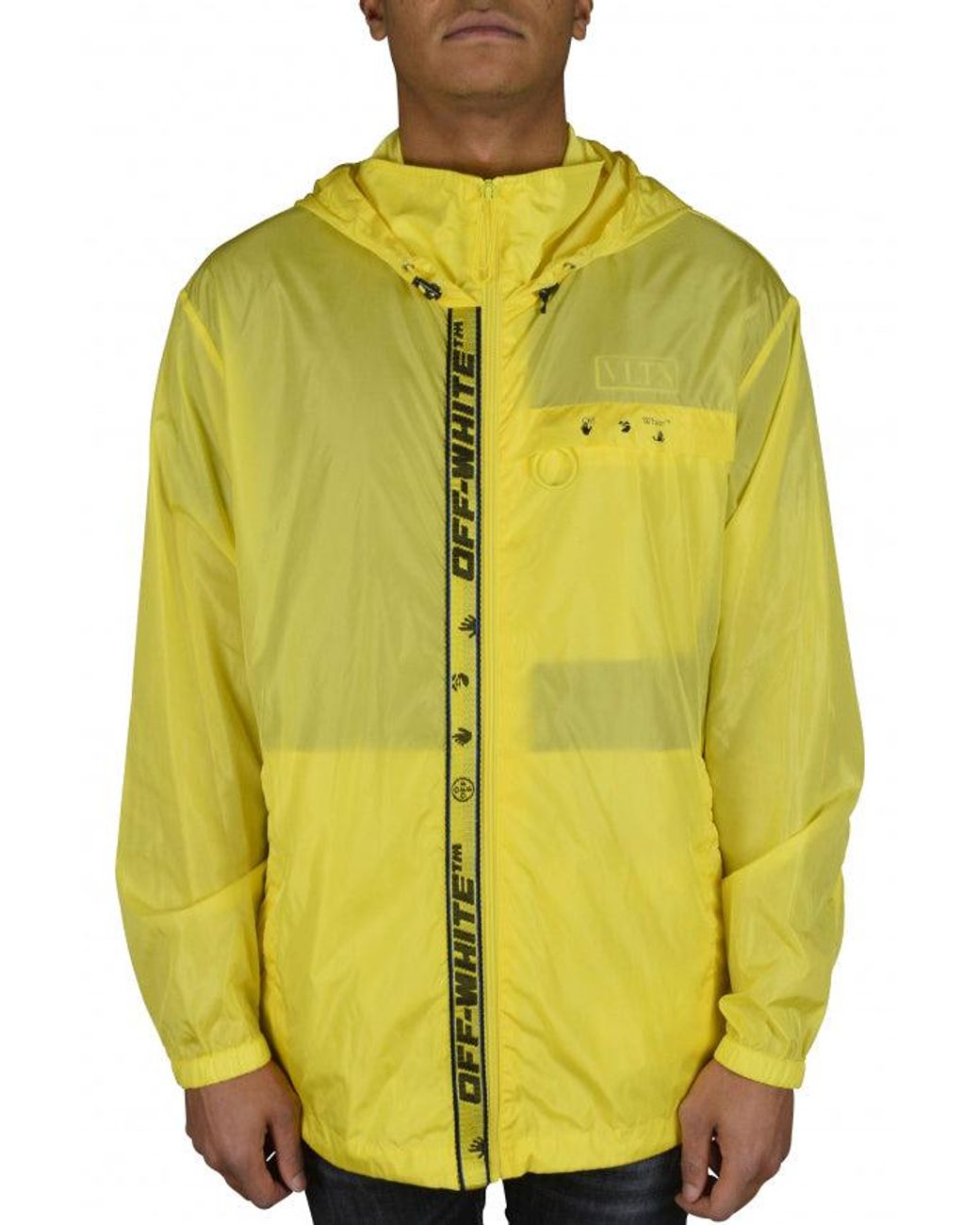 Off-White c/o Virgil Abloh Yellow Windbreaker With Iconic Logo Accents for men