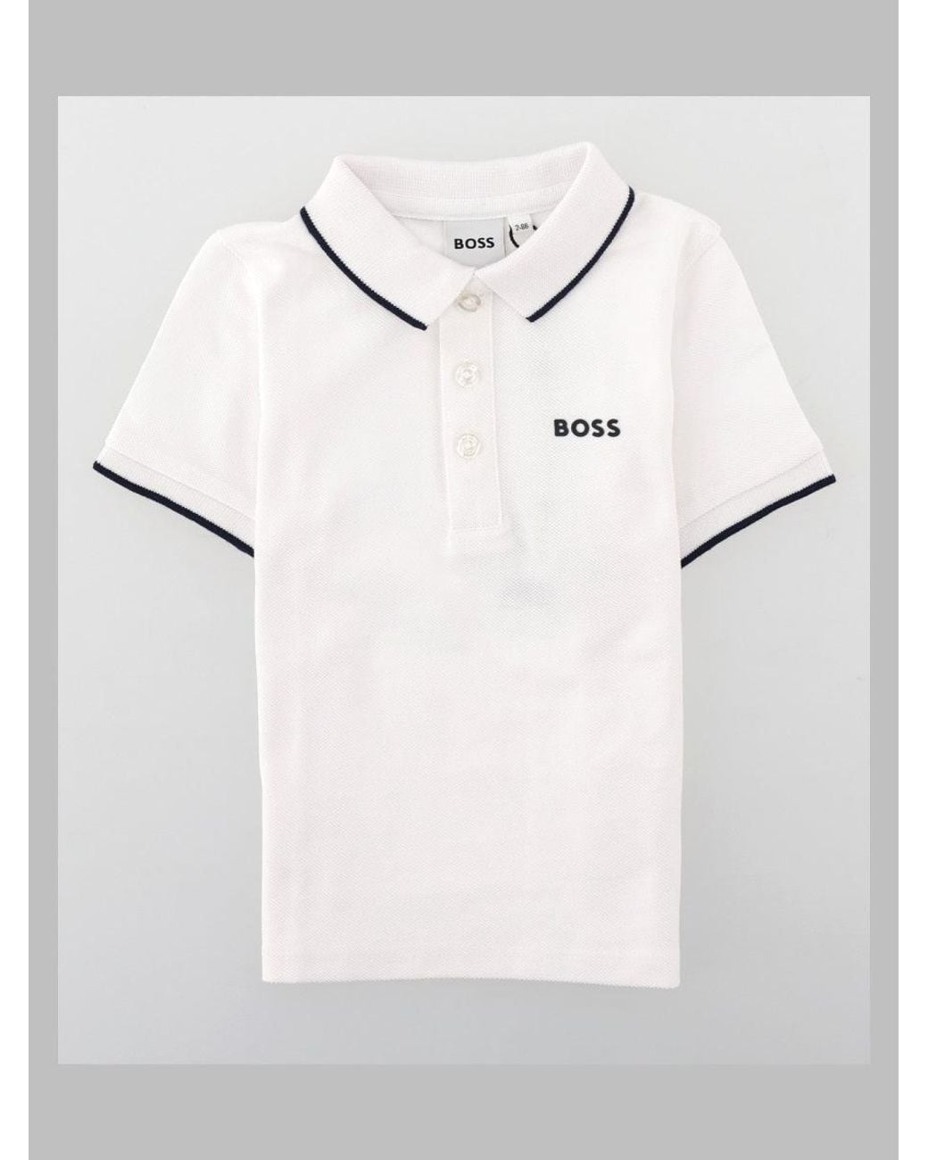 Boss Gray Boys 100% Cotton Polo Shirt