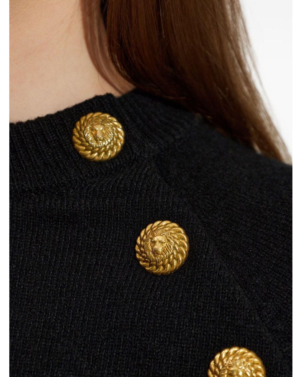 Balmain Blue Cashmere Crewneck Sweater