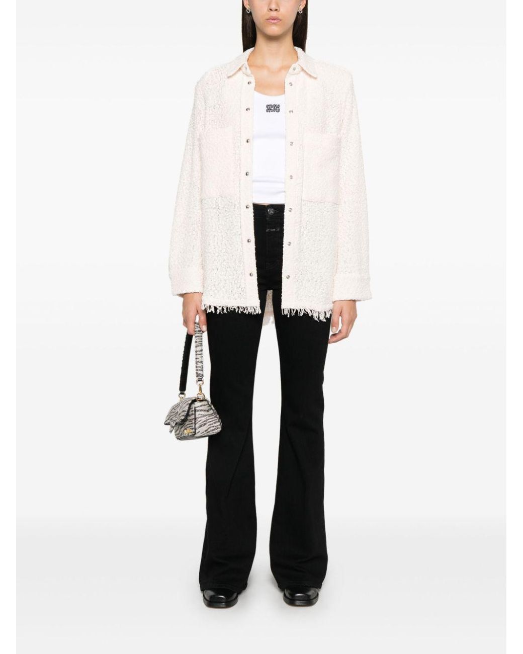IRO White Solaria Tweed Shirt