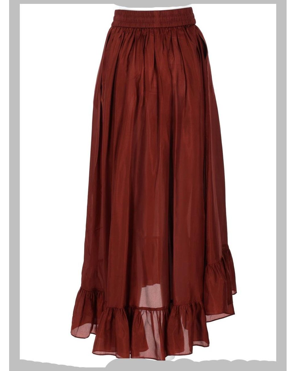 Zimmermann Red Maxi Skirt Aster Silk