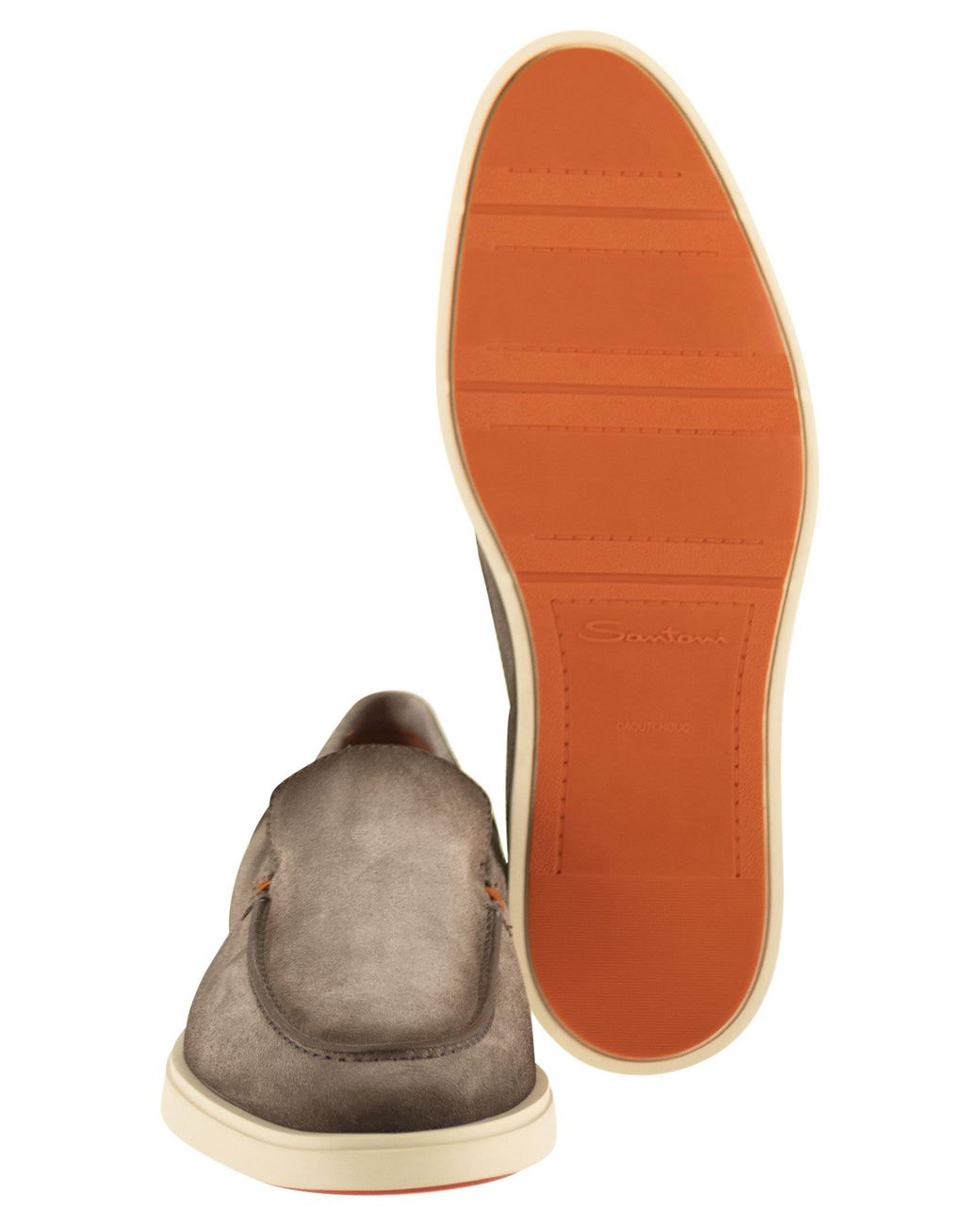 Santoni Brown Suede Moccasin