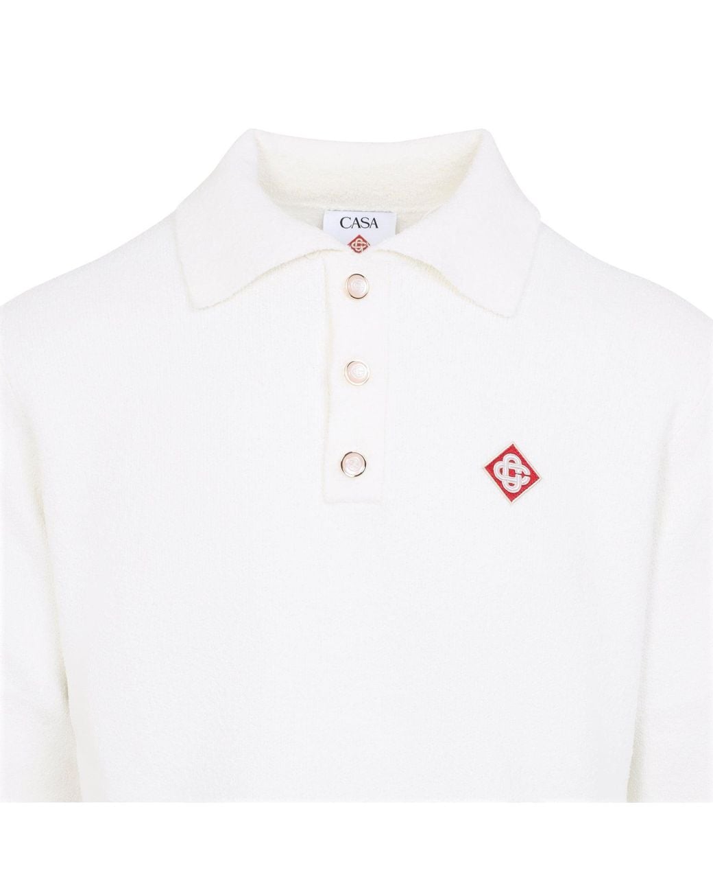 Casablanca White L/S Polo Shirt