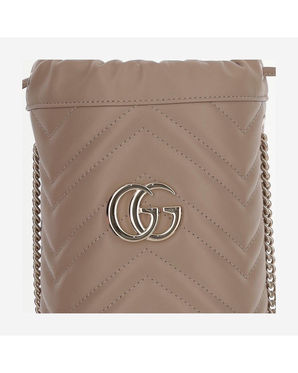 Gucci Brown Mini Gg Marmont Bucket Bag