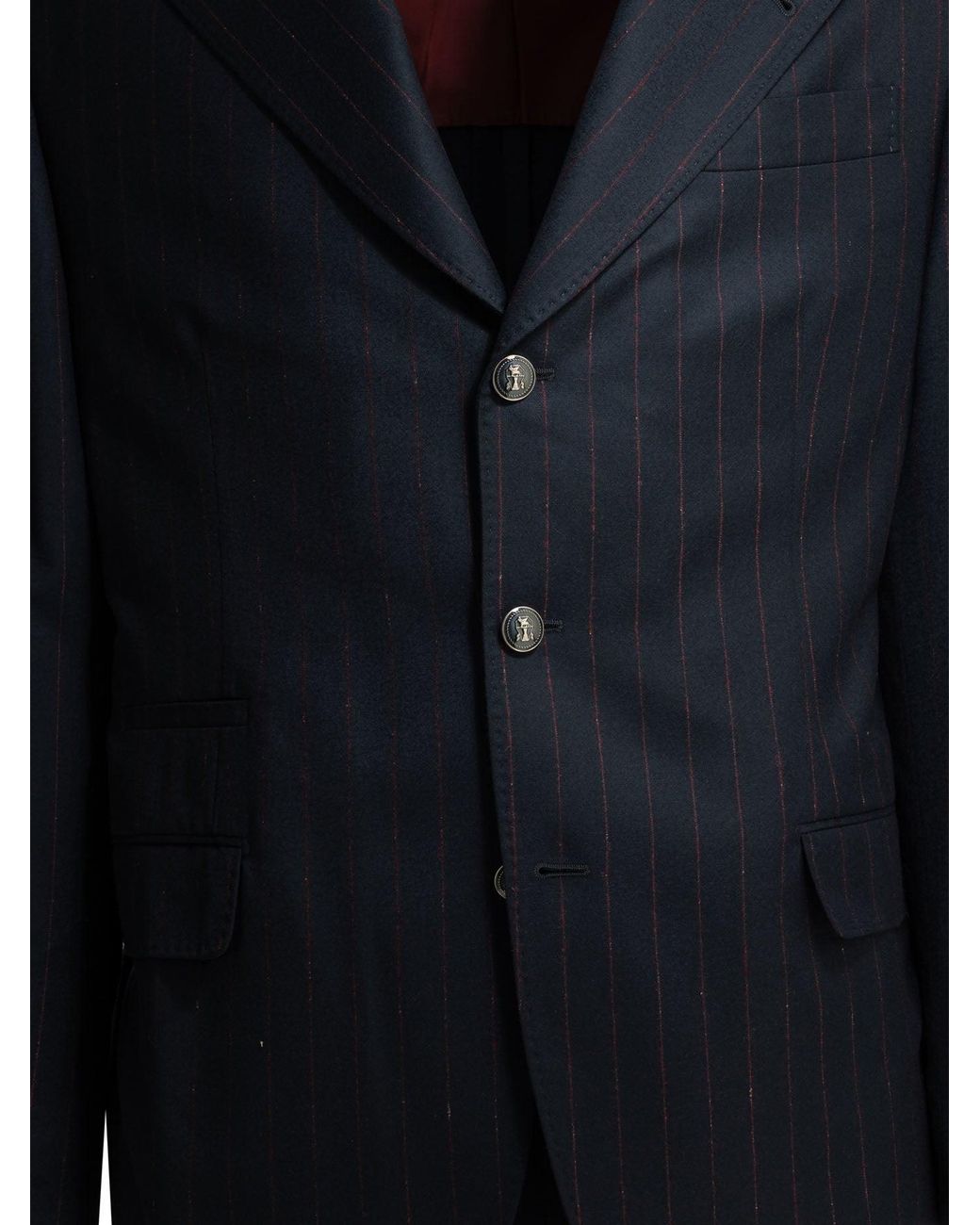 Brunello Cucinelli Black Formal Pinstripe Suit for men
