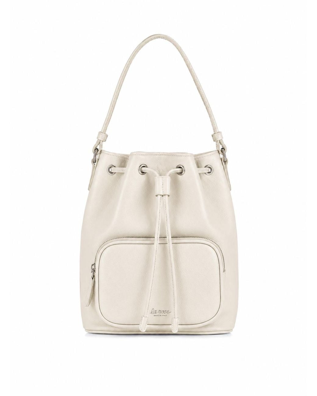 LA ROSE White Leather Satchel Bag