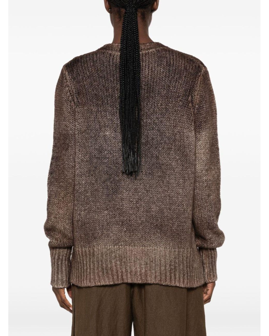 Avant Toi Brown Cashmere Crewneck Sweater