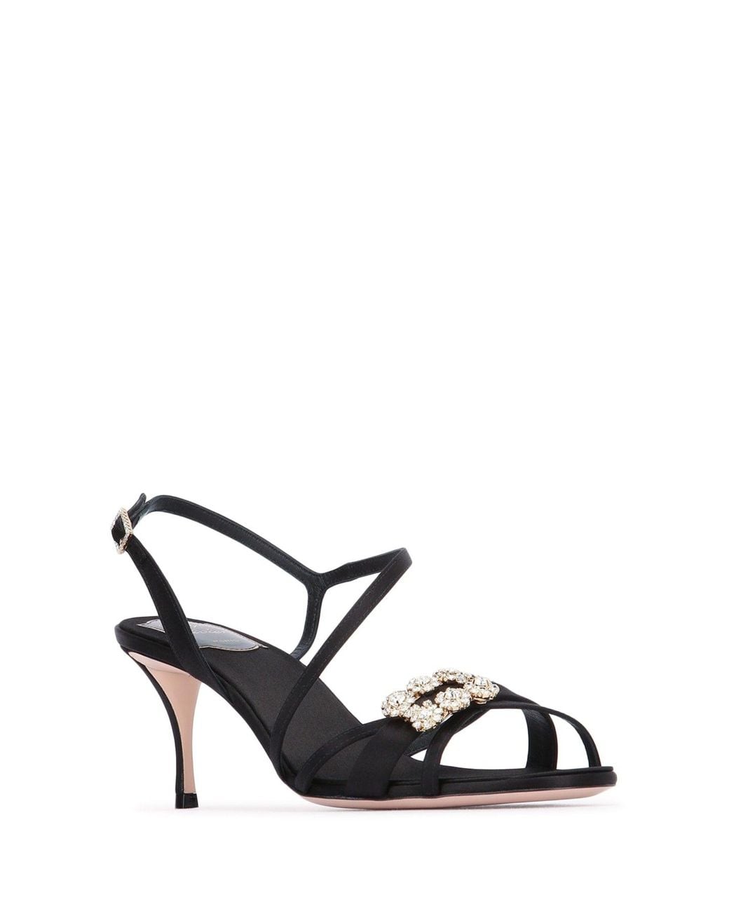 Roger Vivier White Mini Flower Strass Sandal 65
