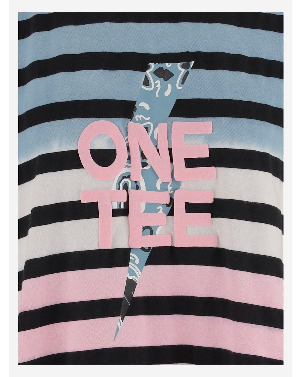 ONE TEE Multicolor Cotton T Shirt With Logo Print