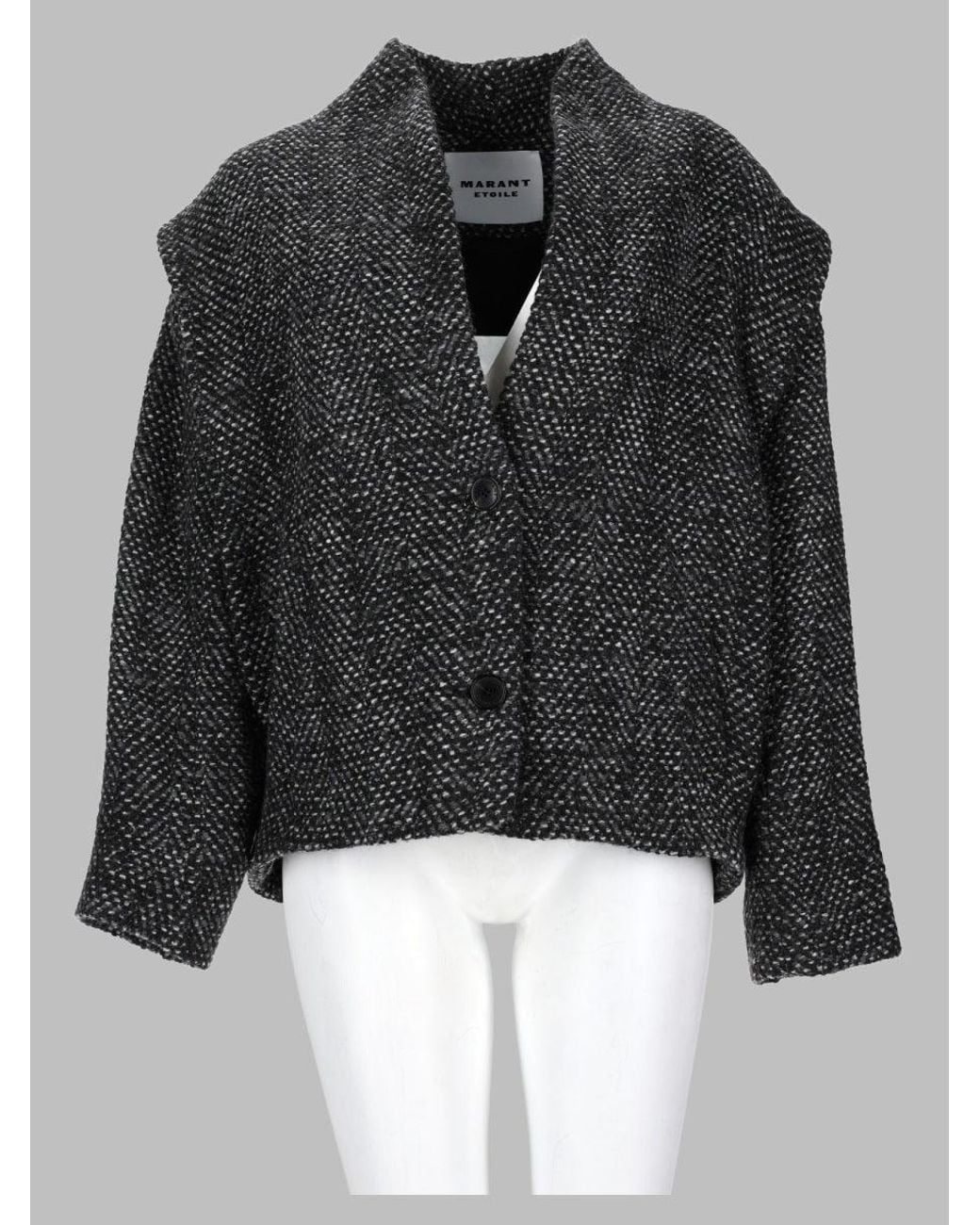 Isabel Marant Black Drogo Wool Herringbone Jacket