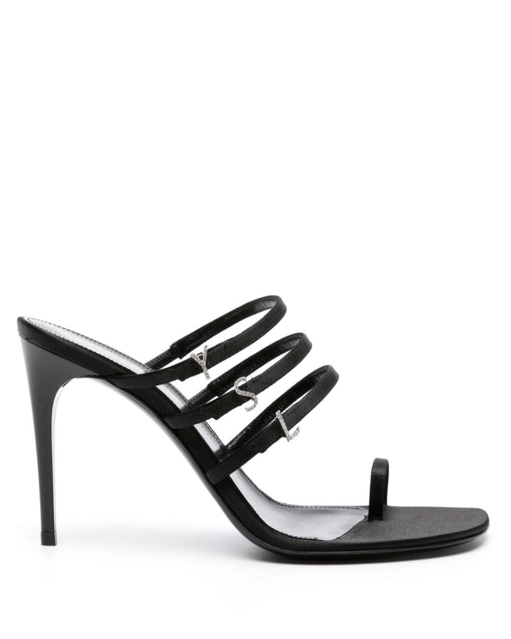 Saint Laurent Black Jerry 95 Satin Sandal
