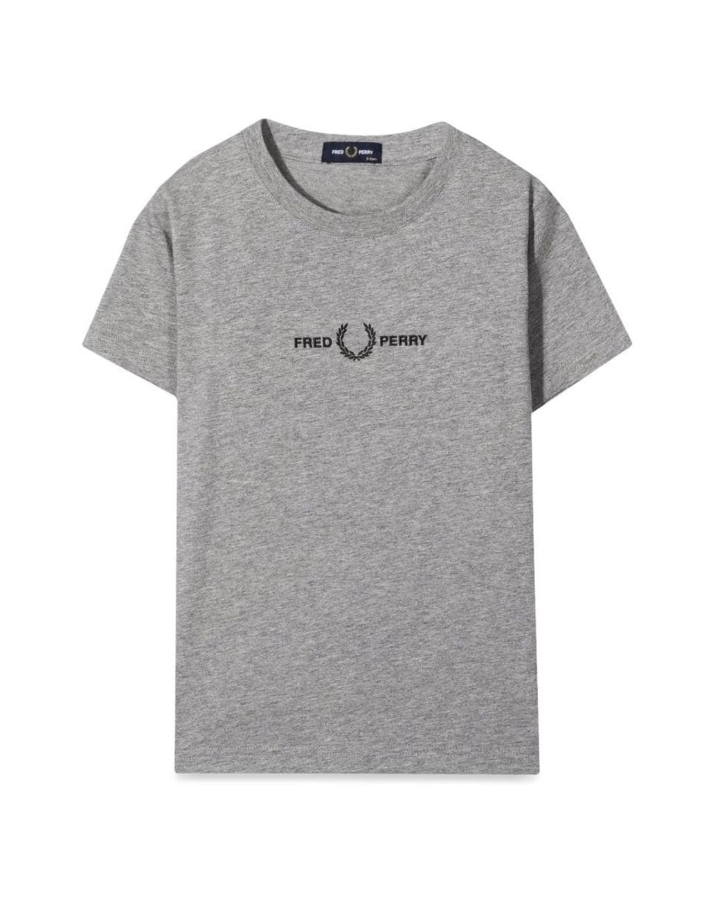 Fred Perry Gray Embroidered T-Shirt