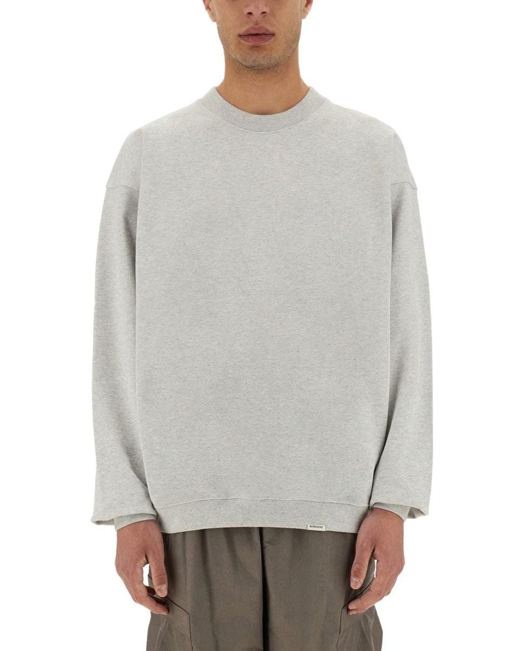 Represent Gray Sweatshirt Initial for men