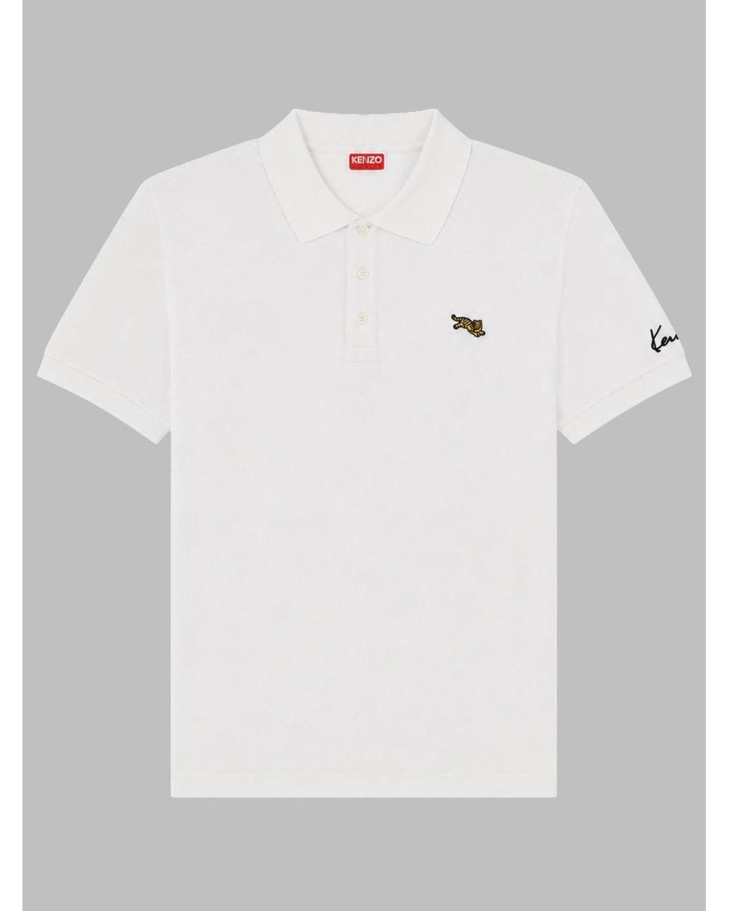 KENZO White Polo "Jumping Tiger"