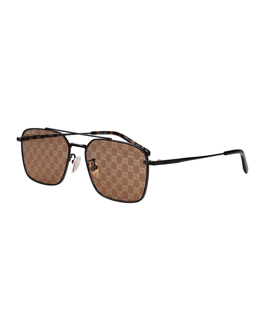 Gucci Brown Gg1957Sa Linea Institutional Logo Sunglasses for men