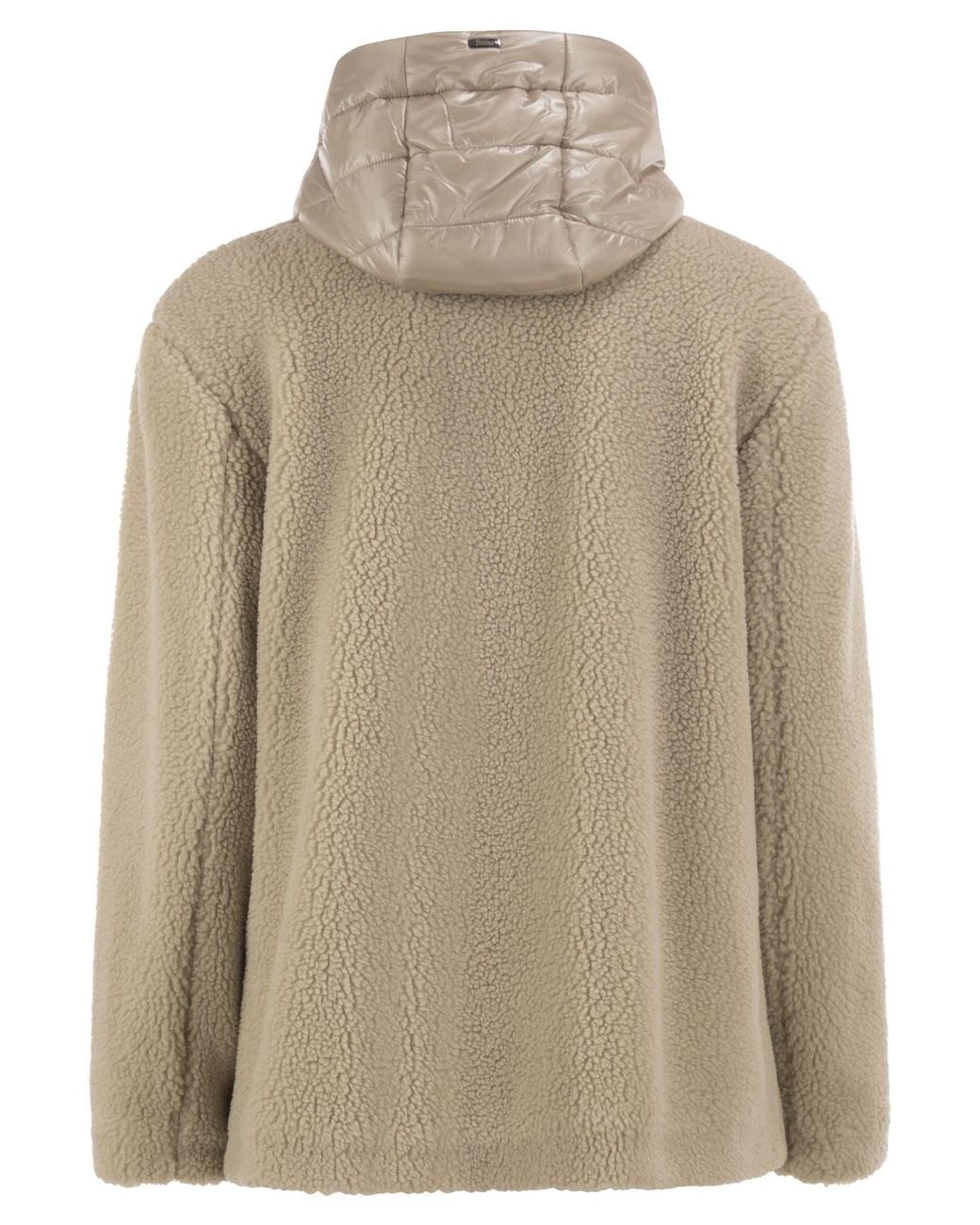 Herno Natural Teddy Jacket With Padded Hood