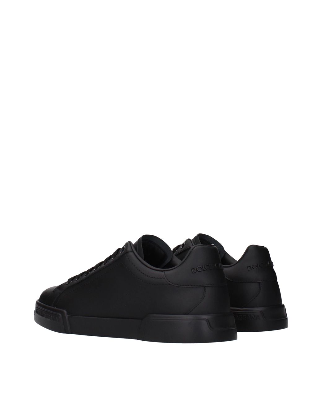 Dolce & Gabbana Black Portofino Uomo Sneakers Leather
